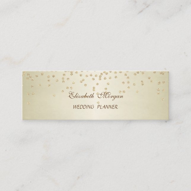 Cartão De Visita Mini Elegante Na moda Faux Gold Foil Confetti - Ouros (Frente)