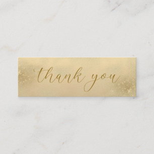 Cartão De Visita Mini Elegante Ouro de Shimmery Moderno de Luxo Obrigado