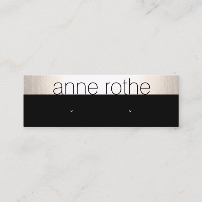 Cartão De Visita Mini Elegante Pequeno e Preto do Earrador (Frente)