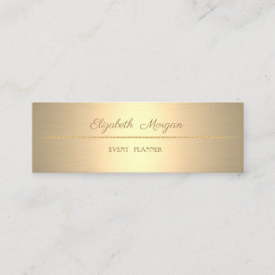 Cartão De Visita Mini Elegante Profissional Minimalista Simples, Dourado