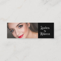 Elegante Script de Foto Preto e Branco Cílios Mini