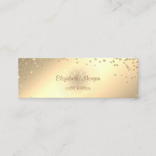 Cartão De Visita Mini Elegante Sofisticado Ouro Diamantes Lótus