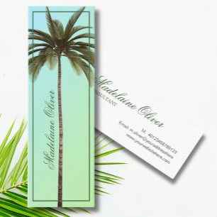 Cartão De Visita Mini Elegante Tropical Palmeira Verde Vintage