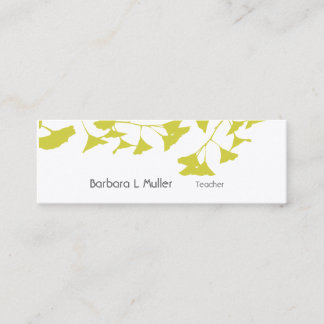 Cartão De Visita Mini Elegente de outono Dourado Ginkgo Luxe Professiona