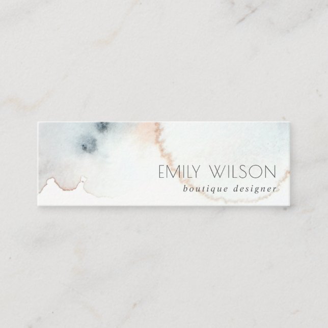 Cartão De Visita Mini Embalagem Dourada de Aqua Azul Elegante (Frente)