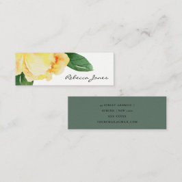 CARTÃO DE VISITA MINI ENDEREÇO FLORAL AMARELO AMARELO DE ÁGUA QUEERFUL