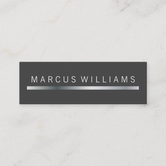 Cartão De Visita Mini Ênfase do Bar Prata corporativo (Frente)