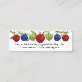 Cartão De Visita Mini Enfeites de natal, RSVP de Site de Casamento