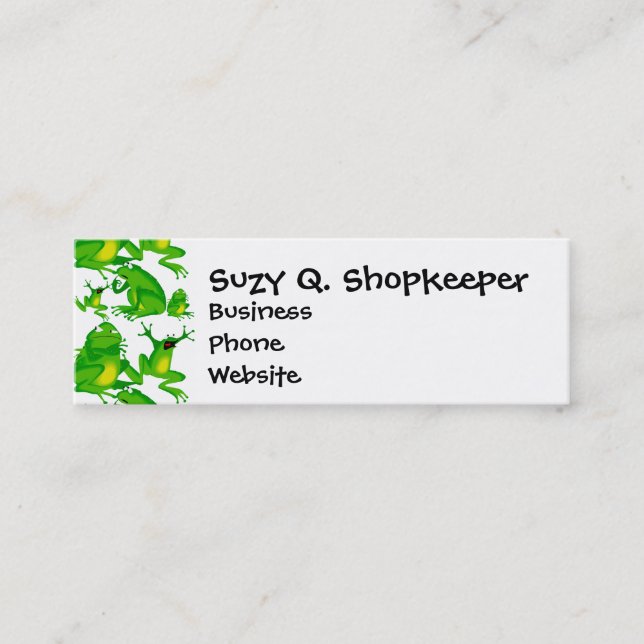 Cartão De Visita Mini Engraçado Emoções de Sapos Engraçado Brincadeiras  (Frente)