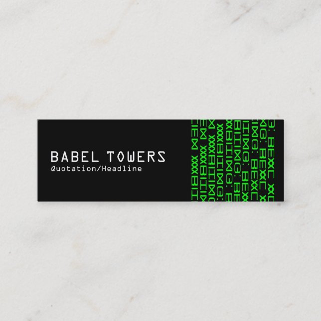 Cartão De Visita Mini Escrevendo de Alienígena real (Frente)