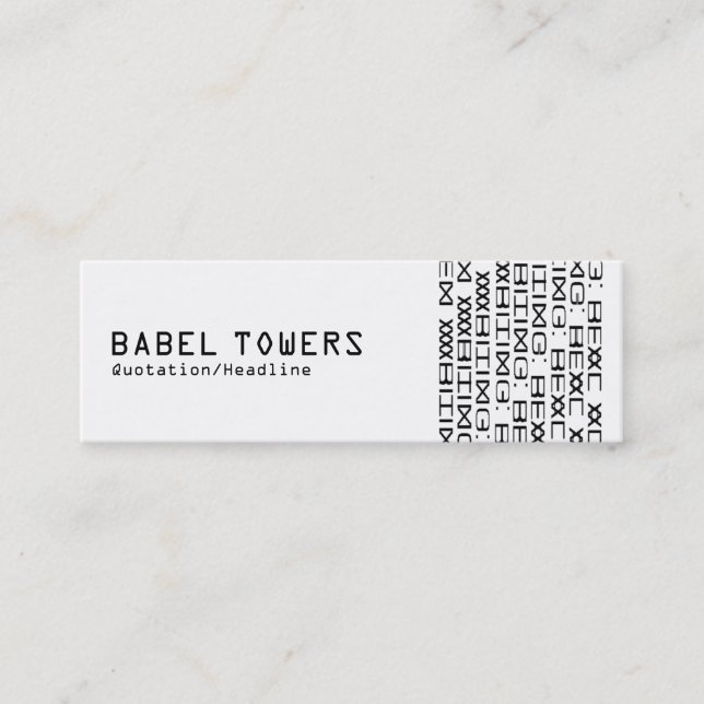 Cartão De Visita Mini Escrita estrangeira real (Frente)