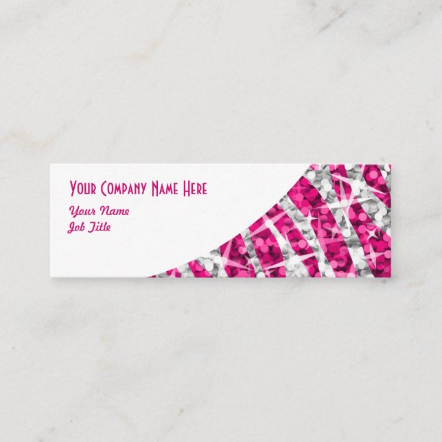 Cartão De Visita Mini Espinho branco rosa claro (Frente)