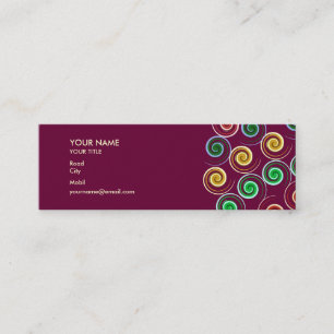 Cartão De Visita Mini Espirais Coloridas Elegante