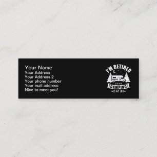 Cartão De Visita Mini Estou aposentado, acampar é meu trabalho RV