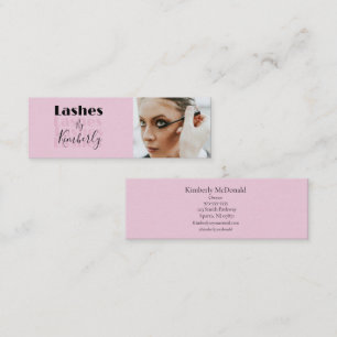 Cartão De Visita Mini Estúdio de Cílios Foto Rosto Rosto Blush Preto Scr
