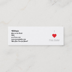 Cartão De Visita Mini Eu amo Jinger livre