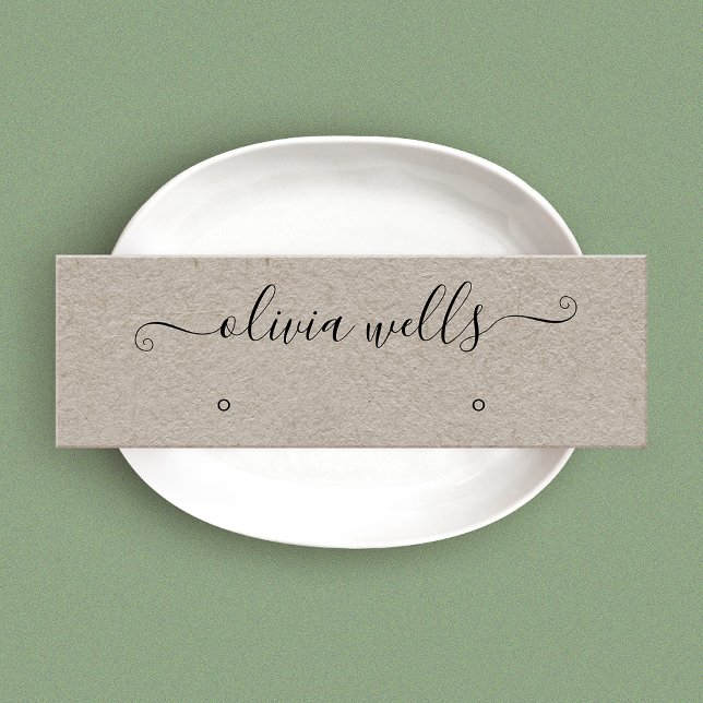 Cartão De Visita Mini Exibição de Leitura de Script de Assinatura Kraft  (Criador carregado)