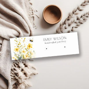 Cartão De Visita Mini Exibição de Orelha de Primavera Amarelo Chic