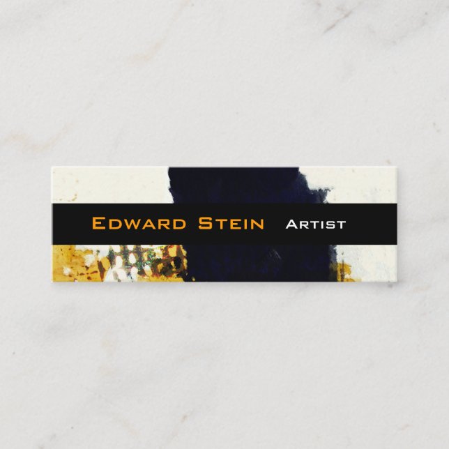 Cartão De Visita Mini Expressionista abstrato Painterly do Brushstroke (Frente)