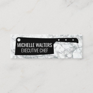 Cartão De Visita Mini Faca do Cleaver  Fundo Marble