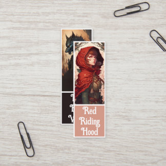 Cartão De Visita Mini Fairytale Fantasy Red Riding Hood & Wolf Bookmark