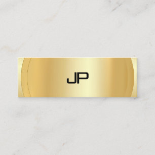Cartão De Visita Mini Faux Dourado Elegant Monogram Modern Modelo