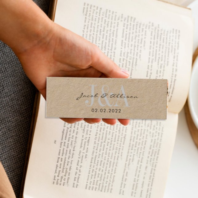 Cartão De Visita Mini favorito de casamento do monograma elegante (Criador carregado)