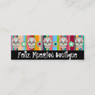 Cartão De Visita Mini Feliz Muertos - crânio magro feito sob encomenda