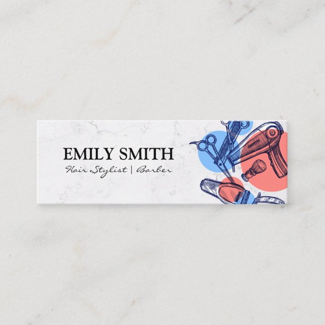 Cartão De Visita Mini Ferramentas de Hair Care | Barber | Stylist para o (Frente)