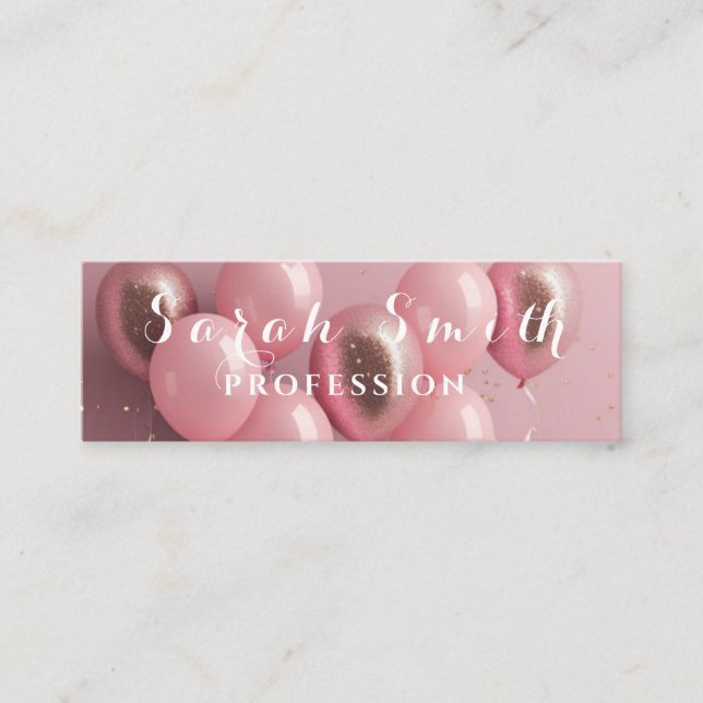 Cartão De Visita Mini Festa de casamento de Evento de Glitter de Balões  (Frente)