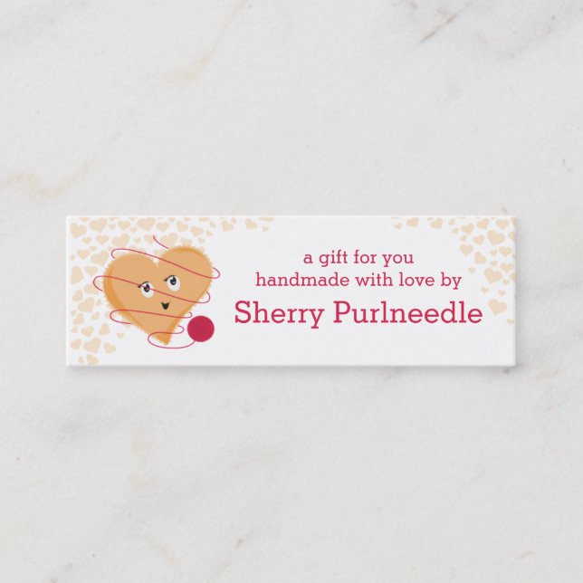 Cartão De Visita Mini Fios de crochê com estilos de colheita em bruto (Frente)