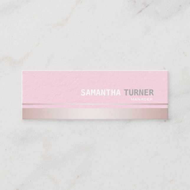 Cartão De Visita Mini Fitas Rosa Elegantes Texturizadas Personalizadas P (Frente)