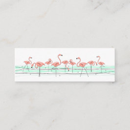 Cartão De Visita Mini Flamingo Ocean Line texto fino