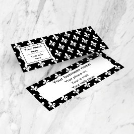 Cartão De Visita Mini Fleur de Lis Pattern, Francês, Real, Branco