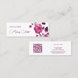 Cartão De Visita Mini Flor de Metal Brilhante Rosa