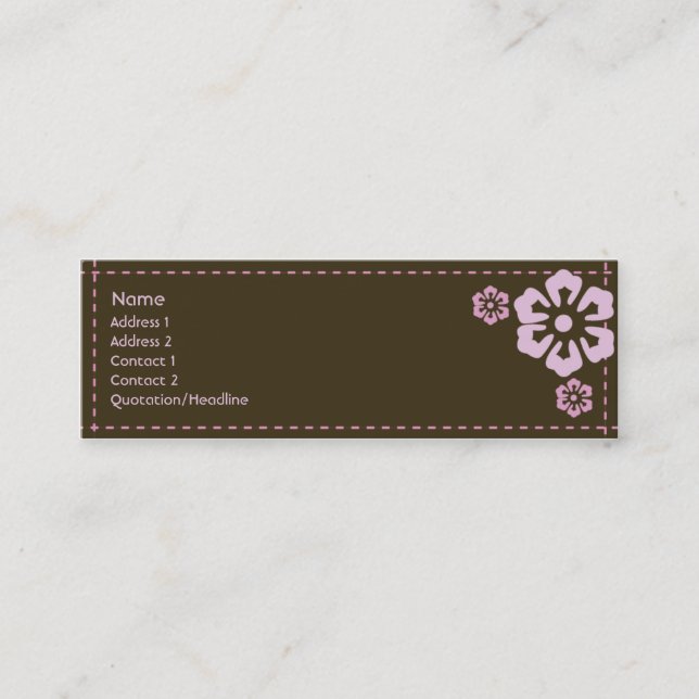 Cartão De Visita Mini Floral - magro (Frente)