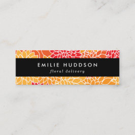 Cartão De Visita Mini Flores Laranja Dahlia, Florificação, Compro Flor