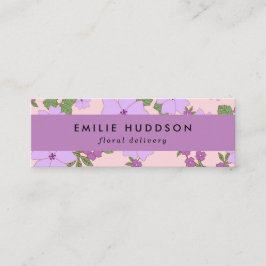Cartão De Visita Mini Flores Roxas, Verde, Florista, Compro Flor