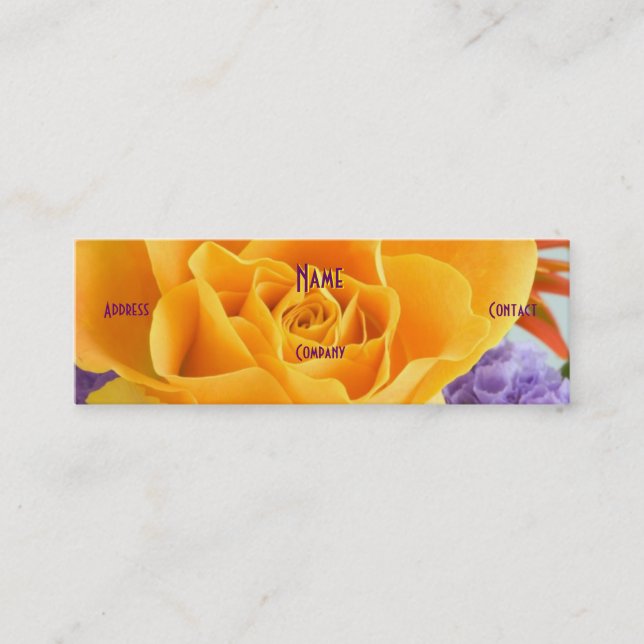 Cartão De Visita Mini Florista - Rosa Amarela (Frente)