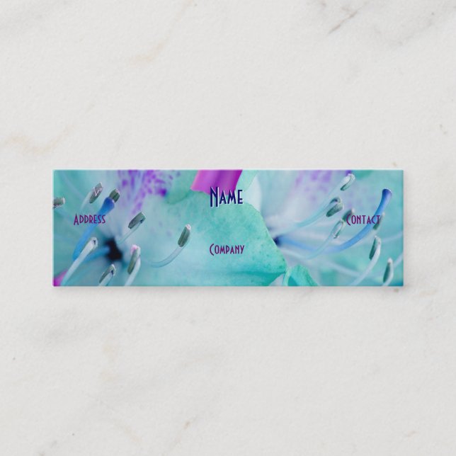 Cartão De Visita Mini Florista - Rosa Amarelo Azul (Frente)