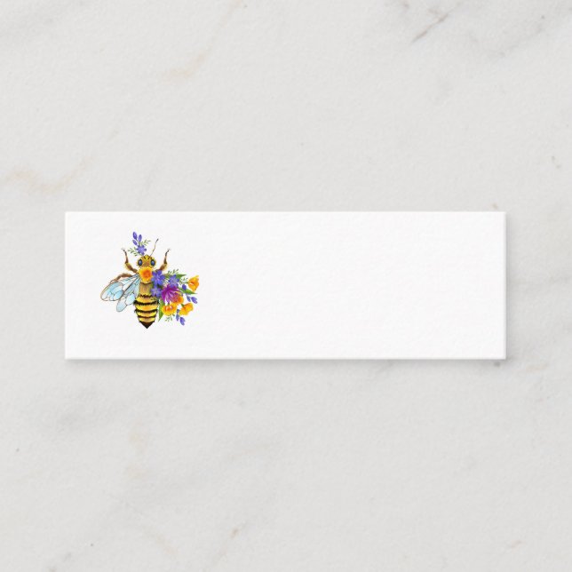 Cartão De Visita Mini Flower bee with wild plants (Frente)