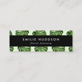 Cartão De Visita Mini Folhas de Palma, Folhas Verdes, Florificação, Comp