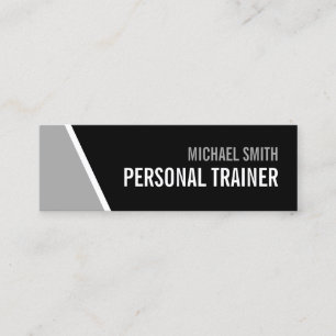 Cartão De Visita Mini Formador Pessoal de Cinza e Preto Negrito Negrito