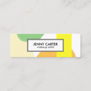 Cartão De Visita Mini Formas Simples Legal Verde Minimalista Dourado