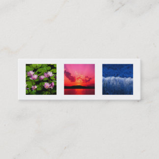 Cartão De Visita Mini Foto 3 ou logotipo branco cinza extra pequena