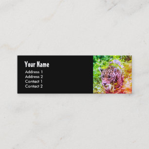 Cartão De Visita Mini Foto Chita Animal Funky