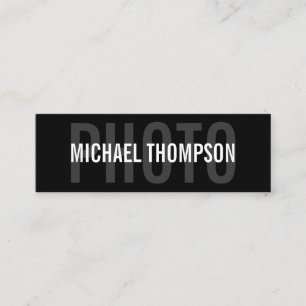 Cartão De Visita Mini Fotógrafo Profissional Moderno Negrito