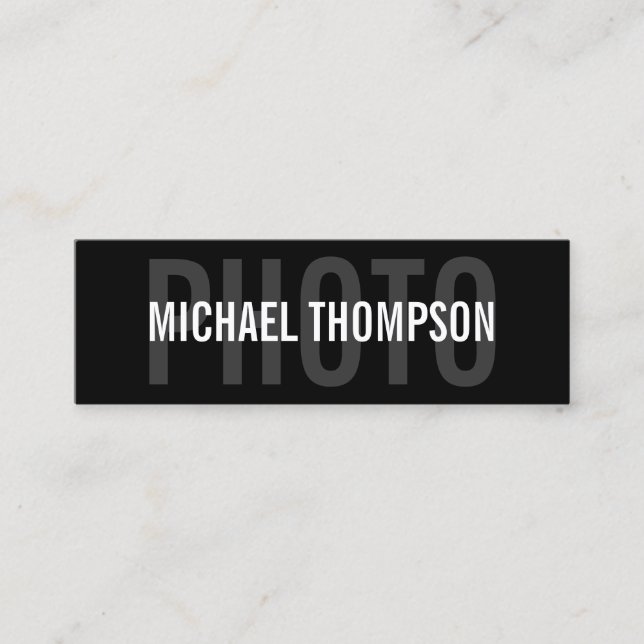 Cartão De Visita Mini Fotógrafo Profissional Moderno Negrito (Frente)