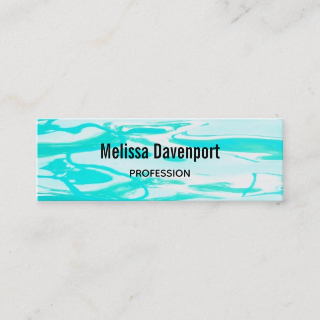 Cartão De Visita Mini Fundo de Abstrato de Água Piscina da  Verde Aqua (Frente)