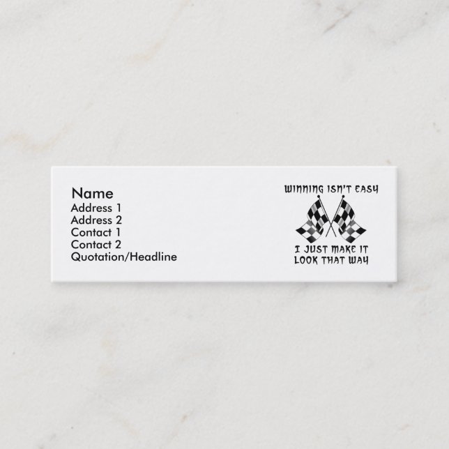 Cartão De Visita Mini Ganhar não é fácil - Perfil de Motocross de bicicl (Frente)